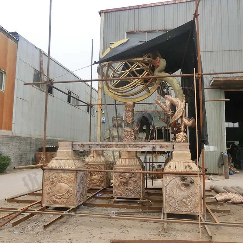 渾天地動儀，銅地震儀雕塑，銅地動儀景觀