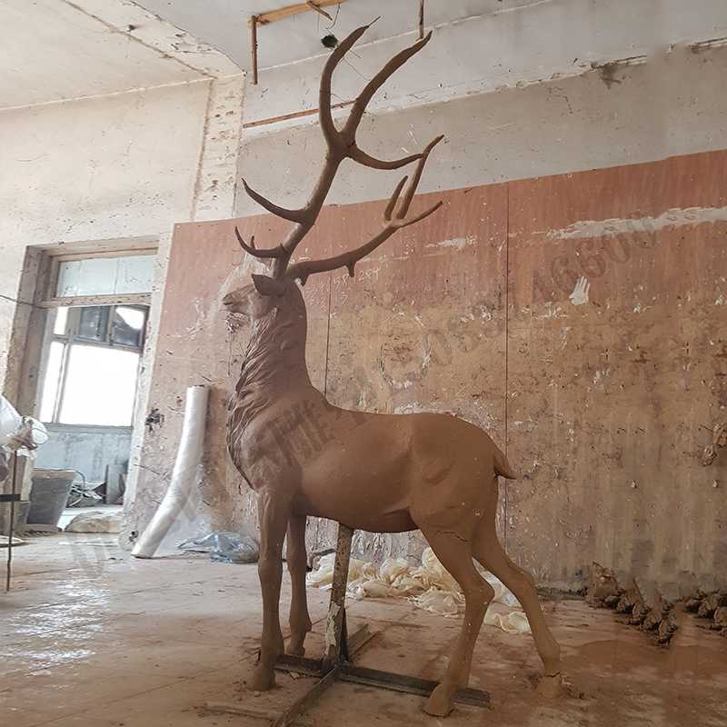 銅鹿模型，銅麋鹿雕塑，麋鹿模型，銅麋鹿泥模3.jpg
